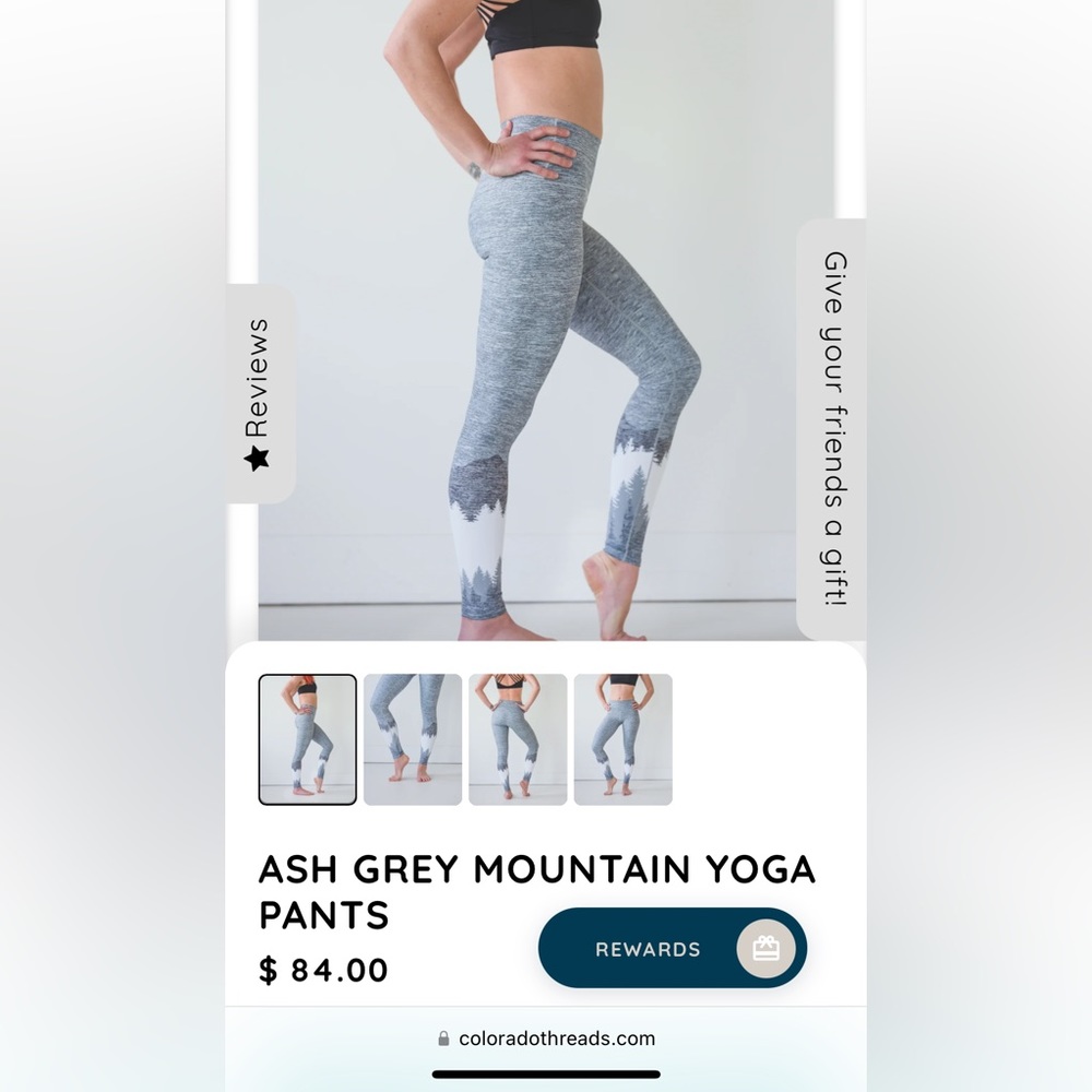Colorado Threads - Ash Gray Mountain Yoga Pants